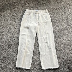 Princess Polly Cream Straight Leg Jeans